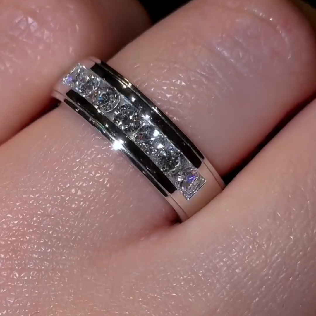 6mm Stepped Edge Band Ring in 925 Sterling Silver