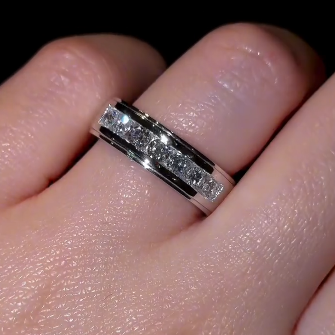 6mm Stepped Edge Band Ring in 925 Sterling Silver