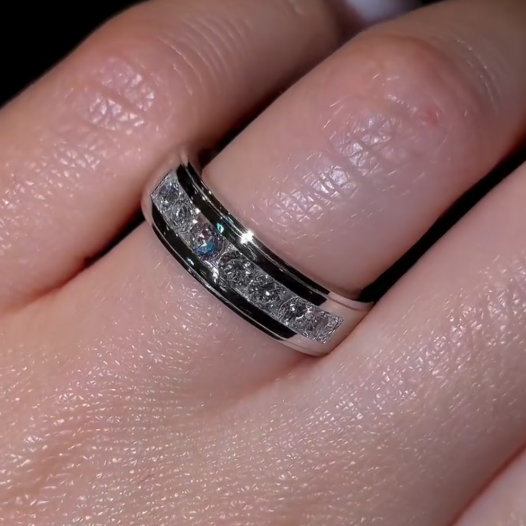 6mm Stepped Edge Band Ring in 925 Sterling Silver
