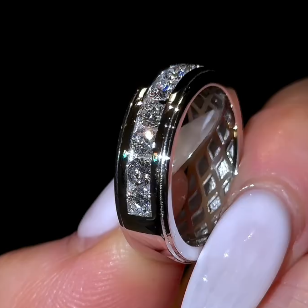 6mm Stepped Edge Band Ring in 925 Sterling Silver
