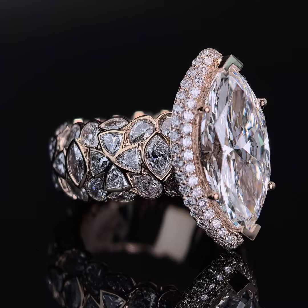 7ct Marquise Cut Celestial Ring