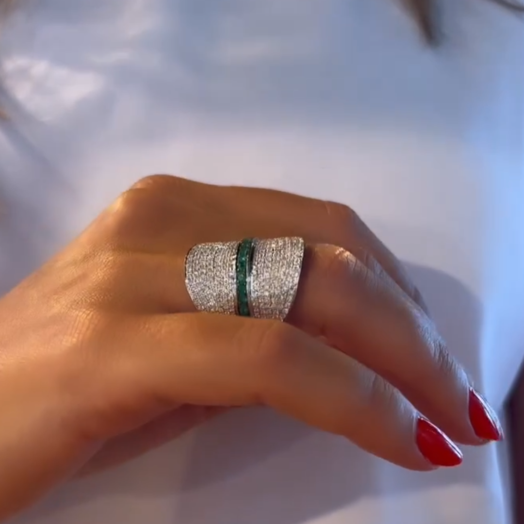5.25ctw Pave Setting White Stone Cocktail Ring