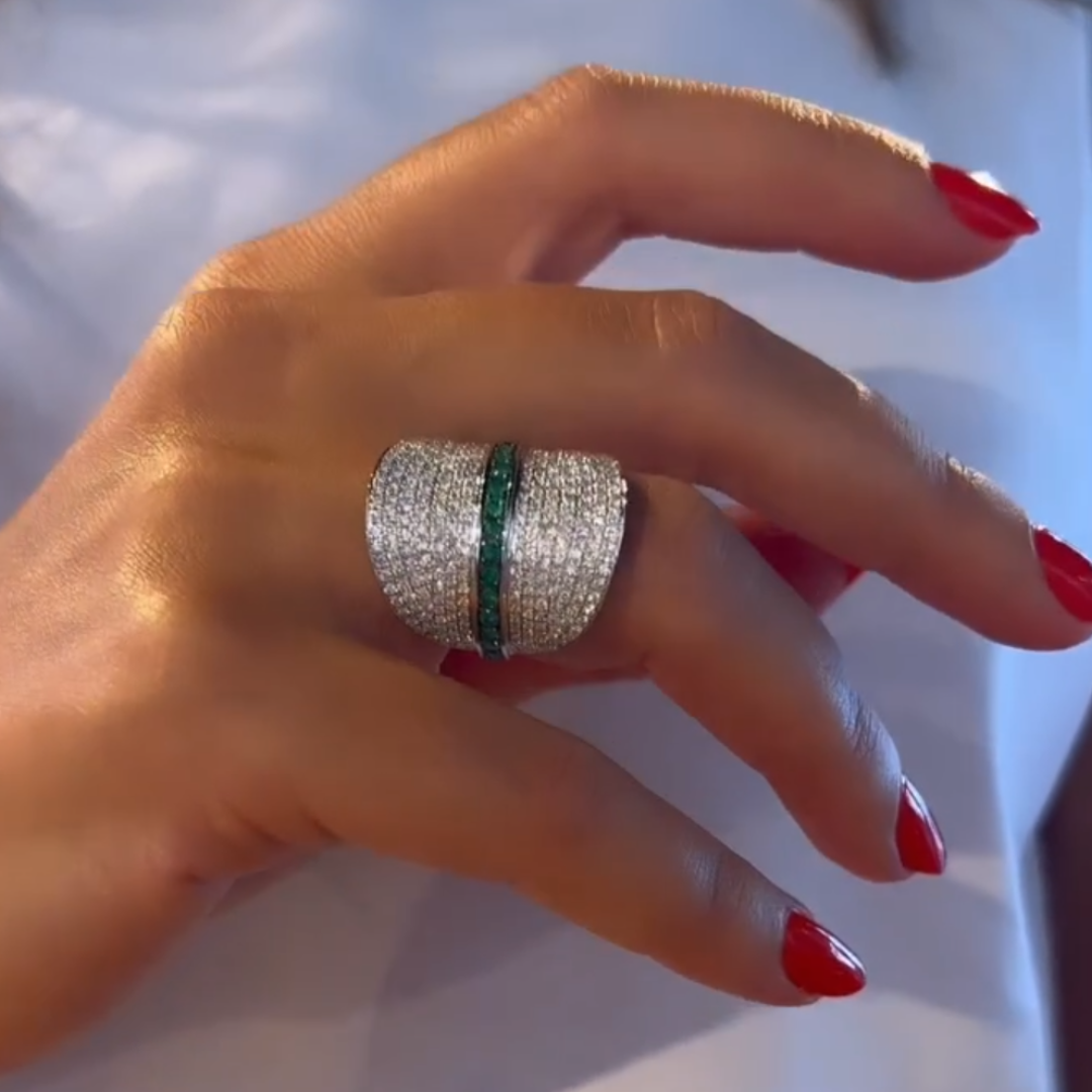 5.25ctw Pave Setting White Stone Cocktail Ring
