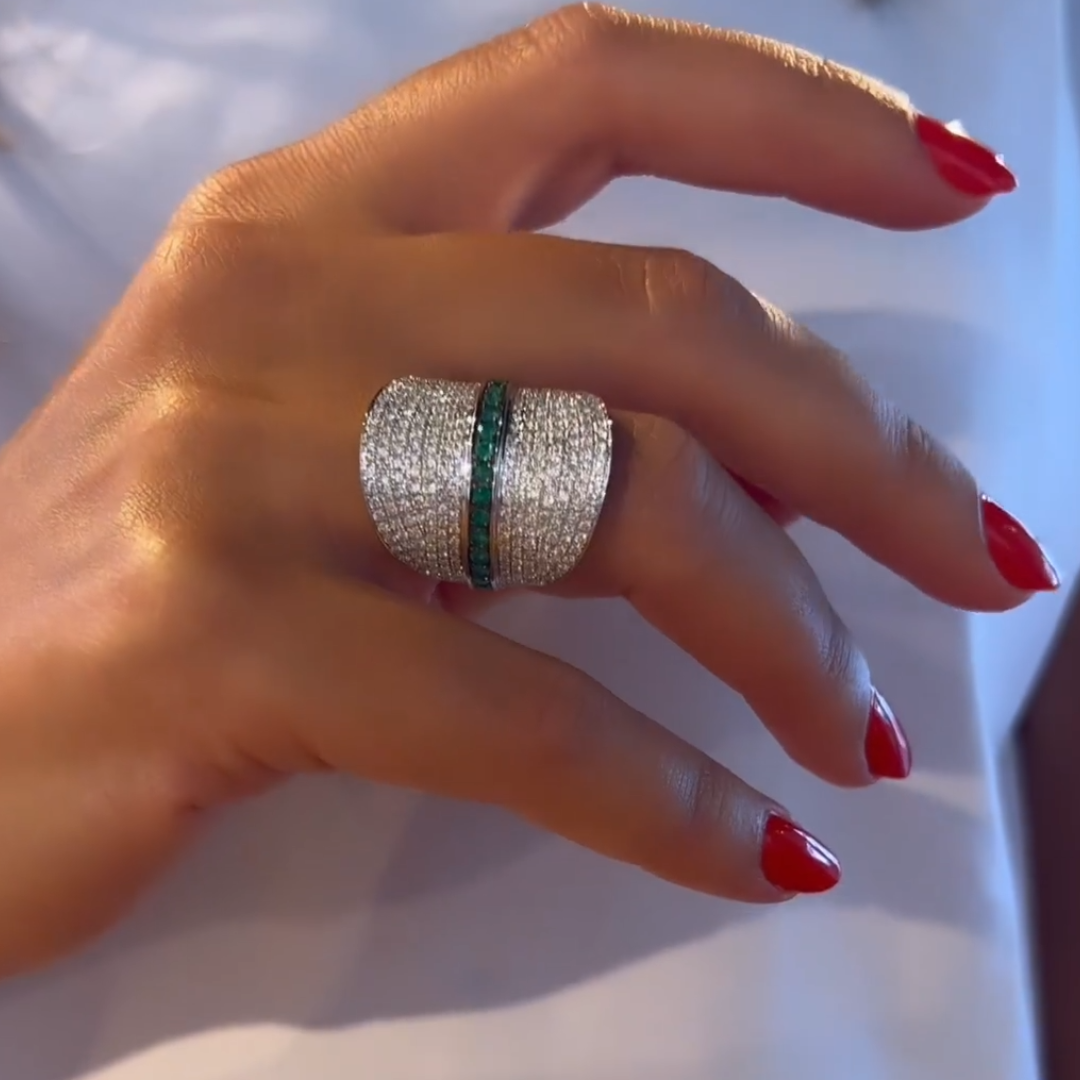 5.25ctw Pave Setting White Stone Cocktail Ring