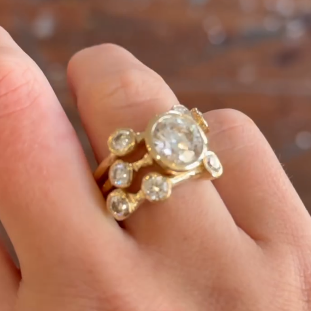 4.65ctw Vitange Design White Stone Trilogy Ring