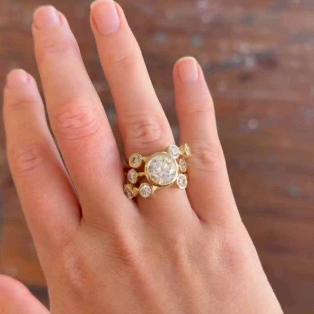 4.65ctw Vitange Design White Stone Trilogy Ring
