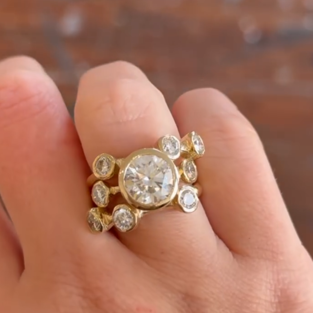 4.65ctw Vitange Design White Stone Trilogy Ring