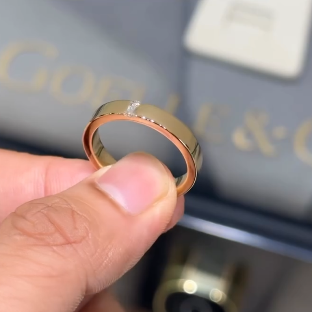 4mm 0.15ct Baguette Cut White Stone Men's Eternity Ring