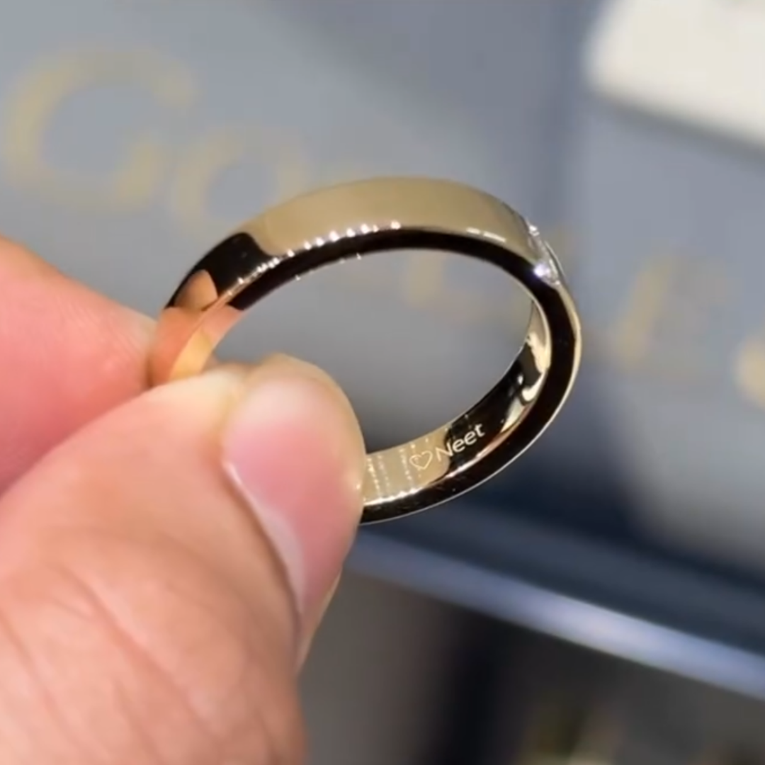 4mm 0.15ct Baguette Cut White Stone Men's Eternity Ring