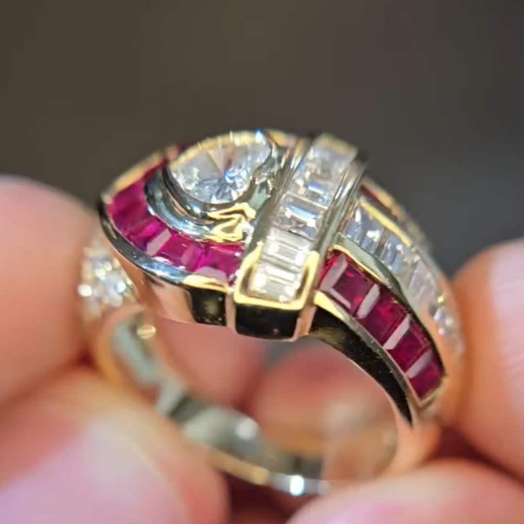 4.25ctw Vintage Love Heart Ruby Ring