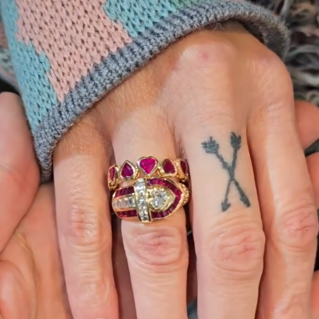 4.25ctw Vintage Love Heart Ruby Ring