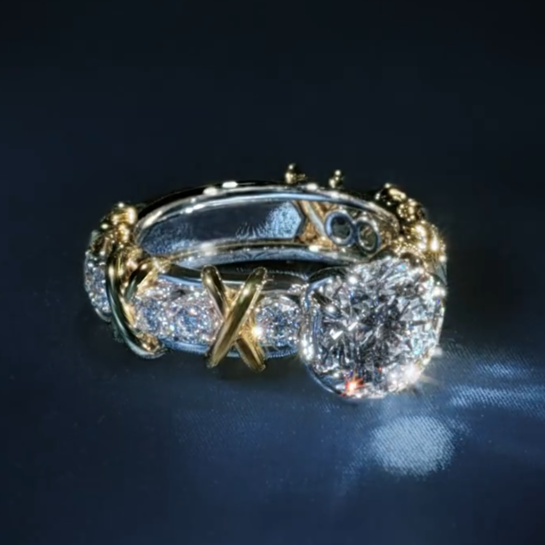 X-design 2ct Round Brillant Cut White Stone Ring