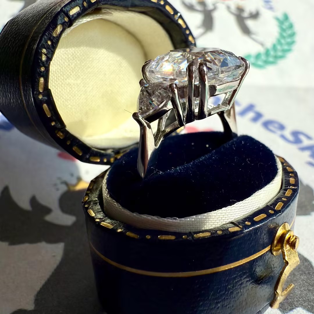 5 Ct Rose Cut Three Stones Anniversary Ring Statement Ring 