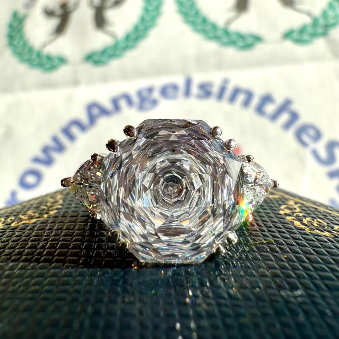 5 Ct Rose Cut Three Stones Anniversary Ring Statement Ring 