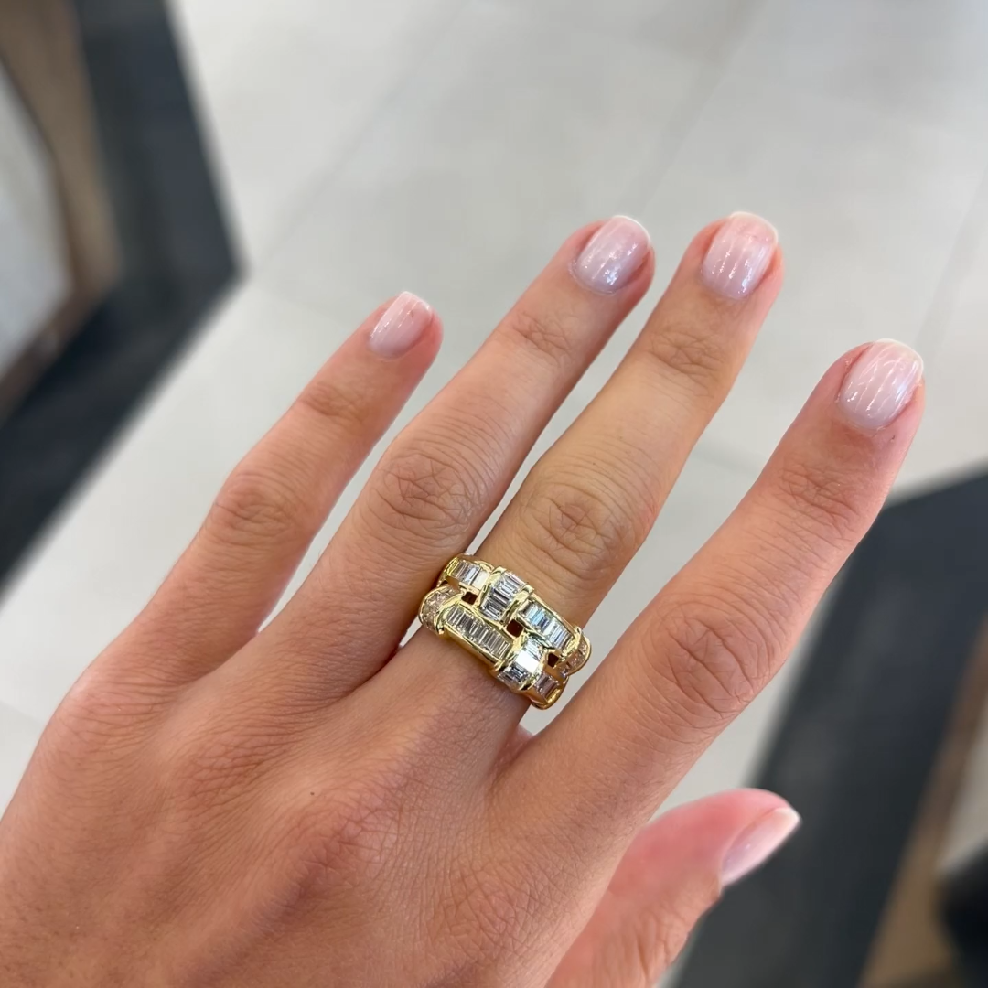 5.25ctw Basket Weave Eternity Ring