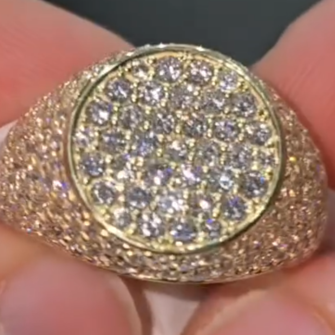 13.75ctw Men's Iced Out White Stone Ring
