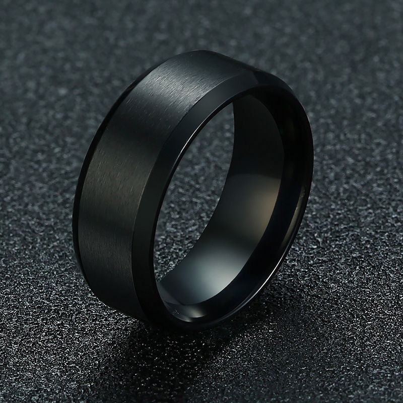 Titanium Steel Black Tone Design Men's Wedding Band