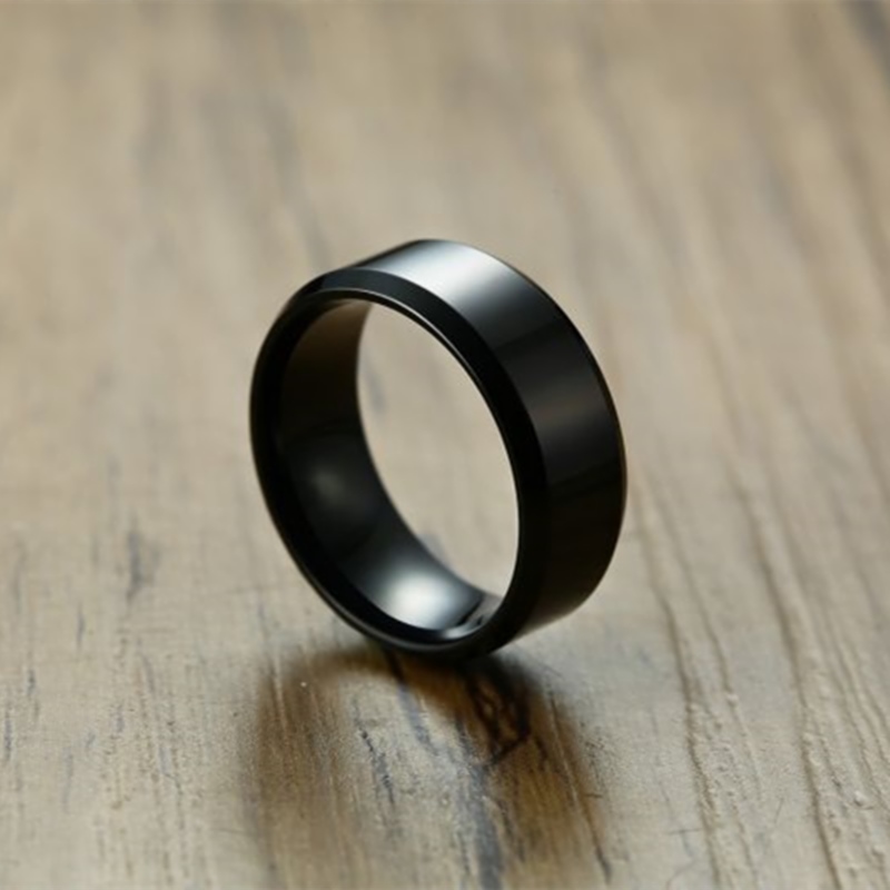 Titanium Steel Black Tone Design Men's Wedding Band