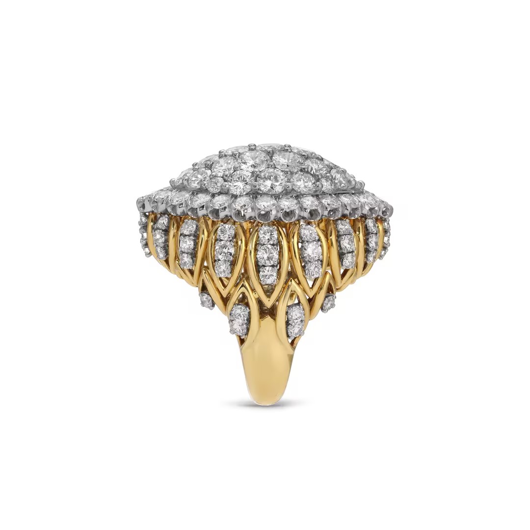 11.5ctw Marquise Shape Pave Setting White Stone Ring