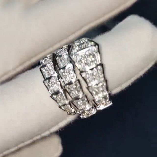 Handmade White Gemstone Classic Spirit Snake Silver Fine Ring