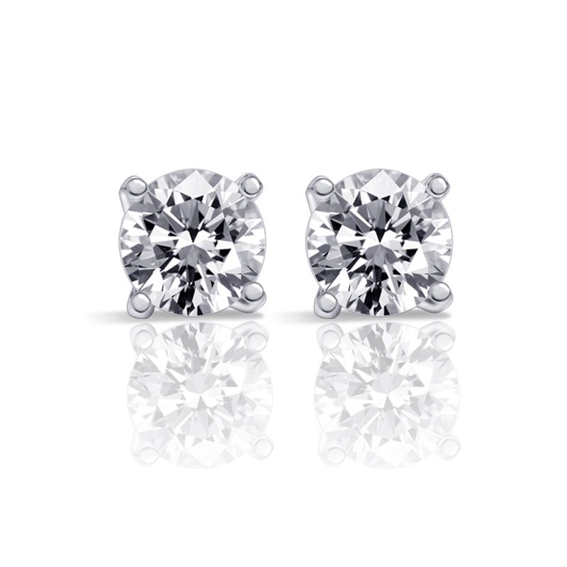 Handmade 2.0CT Double Under Halo Diamond Studs Earrings