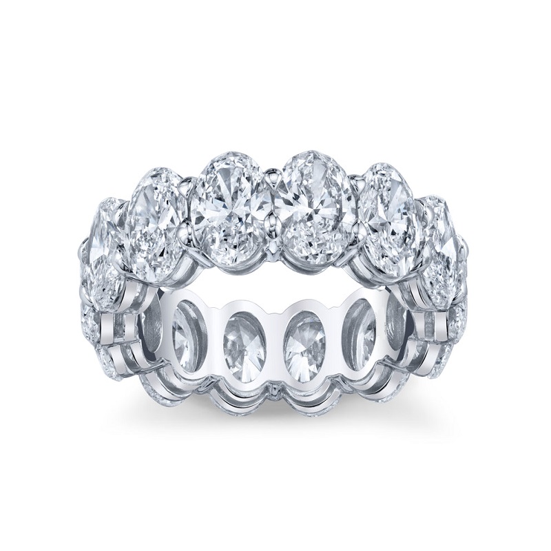 9 Carat Oval Cut Platinum Eternity Band