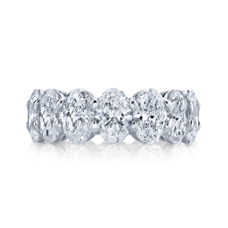 9 Carat Oval Cut Platinum Eternity Band