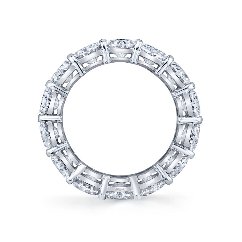 9 Carat Oval Cut Platinum Eternity Band