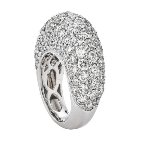 7.30 Carats Round Cut Diamonds Dome Ring