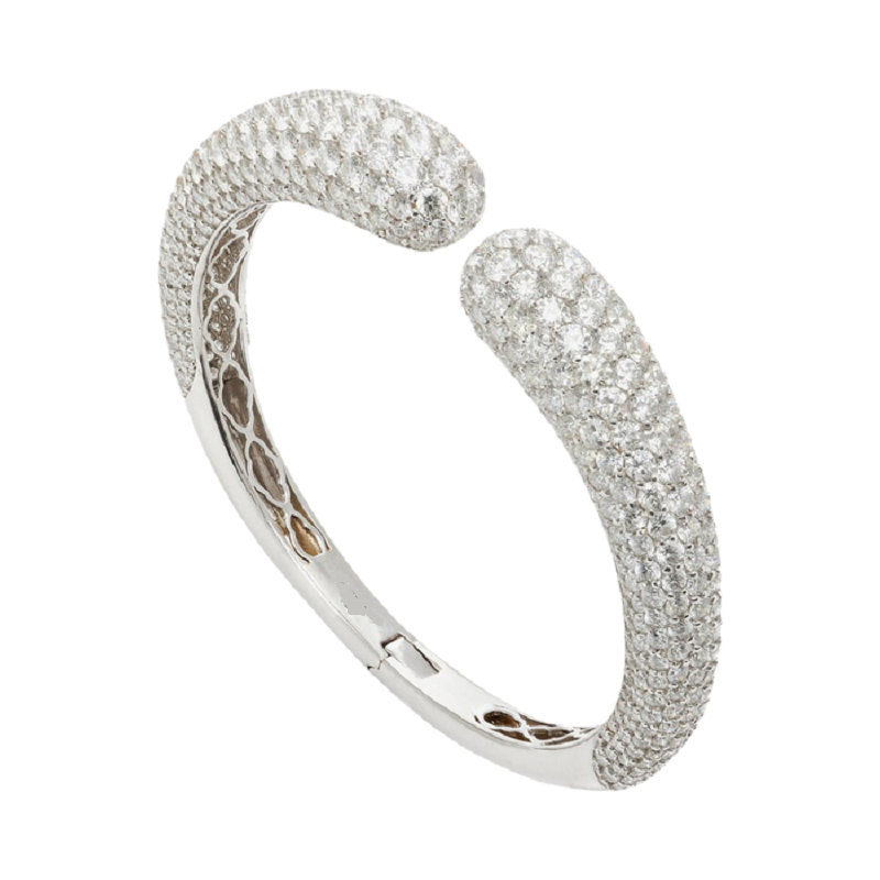 18.5ct Round Cut Diamonds With White Gold Dome Bracelet