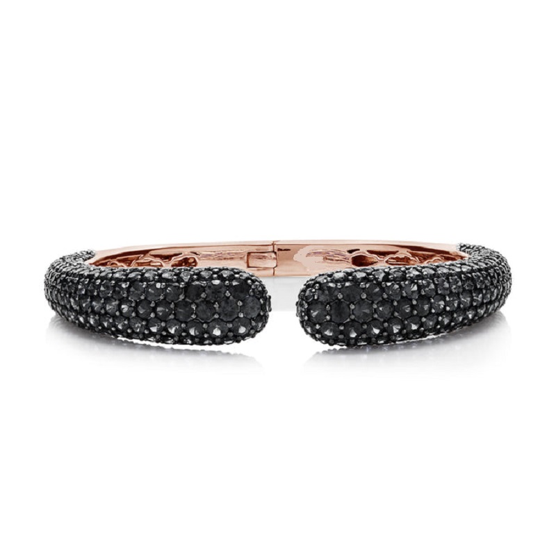 21.00ct Round Black Diamonds Dome Bracelet