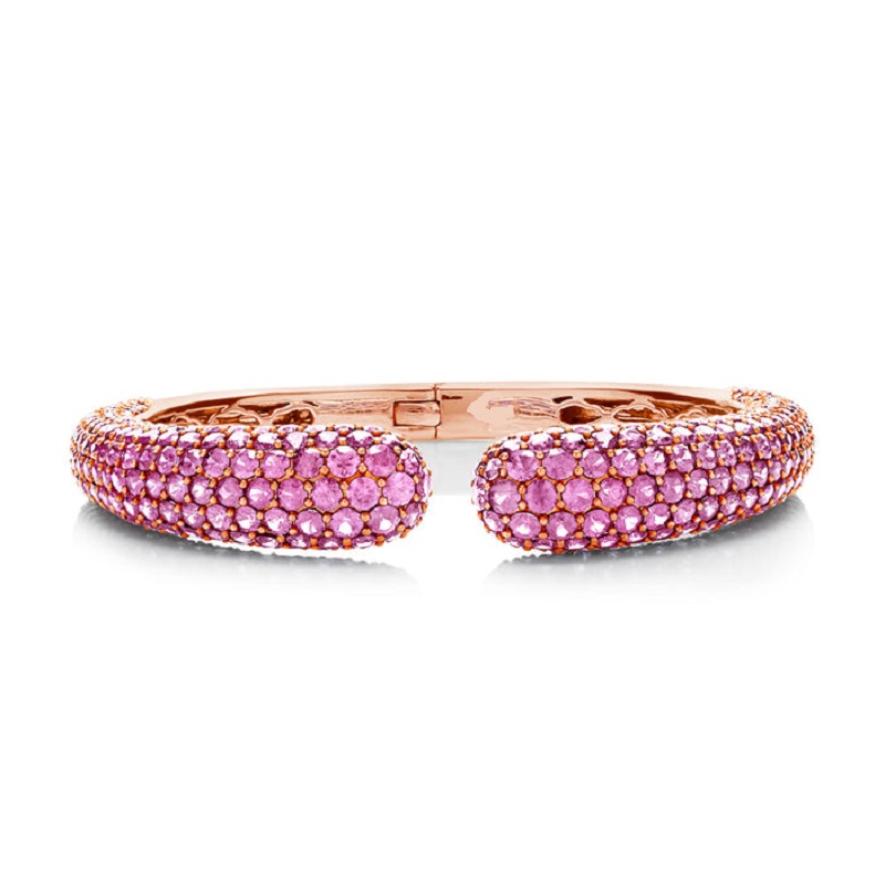 21ct Round Pink Sapphires Dome Bracelet