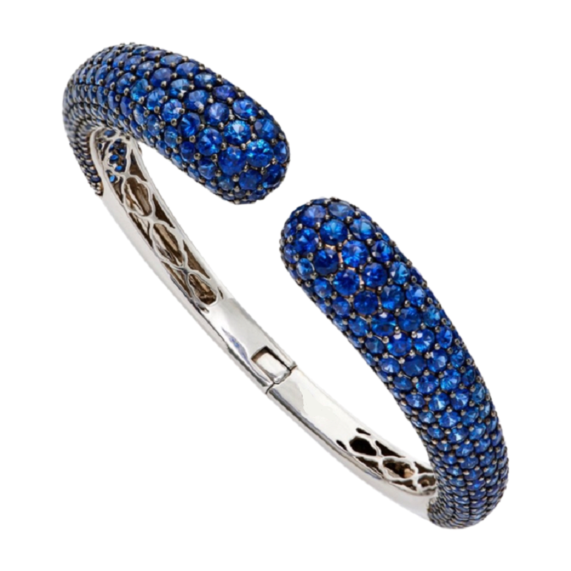 22.50ct Round Blue Sapphires Dome Bracelet