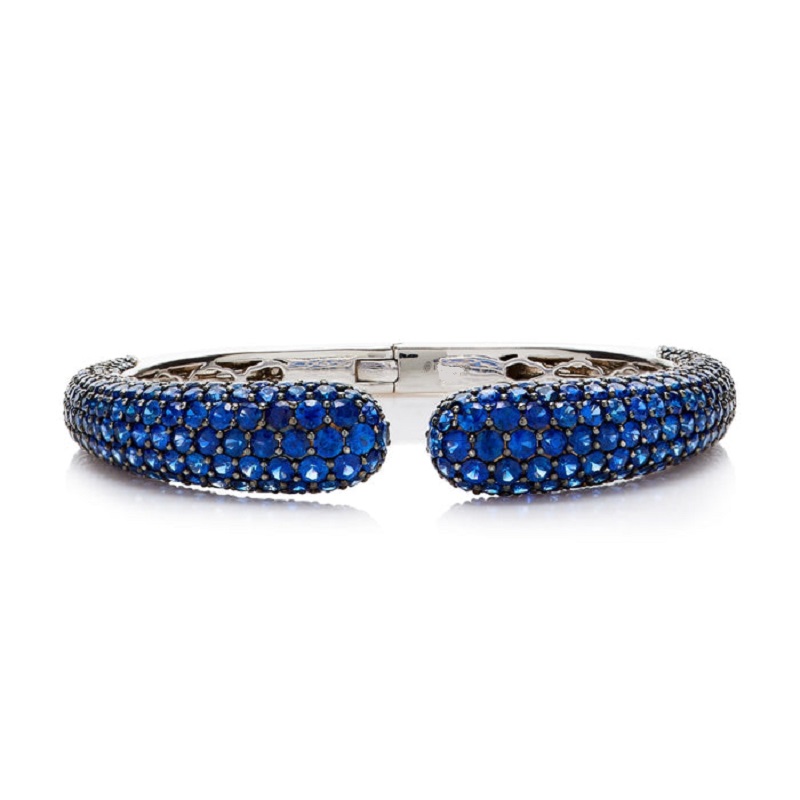 22.50ct Round Blue Sapphires Dome Bracelet