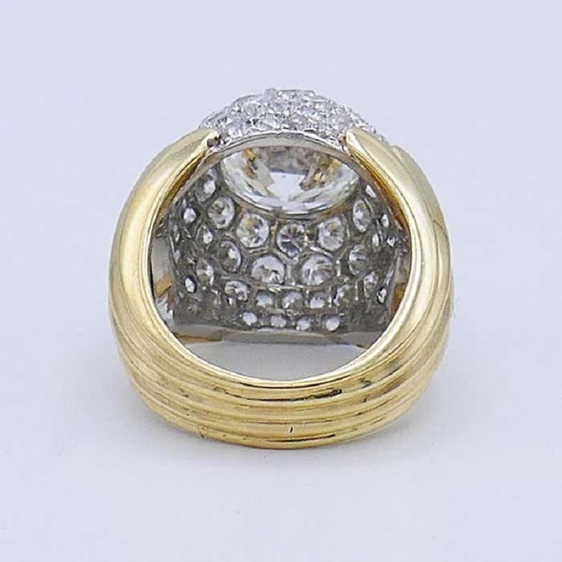 5.0CT Vintage Ring In 18k Yellow Gold And Platinum