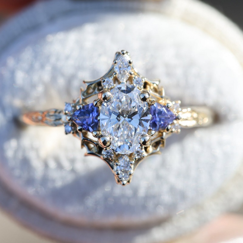 2.0CT Oval Cut "Queen Of Thorns" Diamond Engagement Ring
