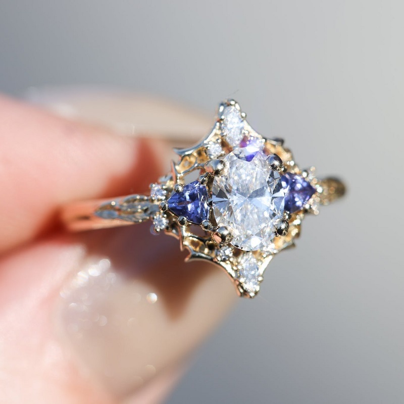 2.0CT Oval Cut "Queen Of Thorns" Diamond Engagement Ring