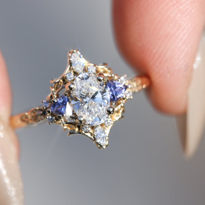 2.0CT Oval Cut "Queen Of Thorns" Diamond Engagement Ring