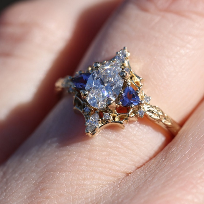 2.0CT Oval Cut "Queen Of Thorns" Diamond Engagement Ring