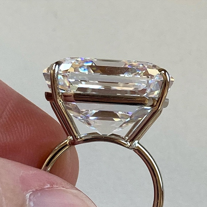 40.0 Carat Asscher Cut White Diamonds Engagement Ring