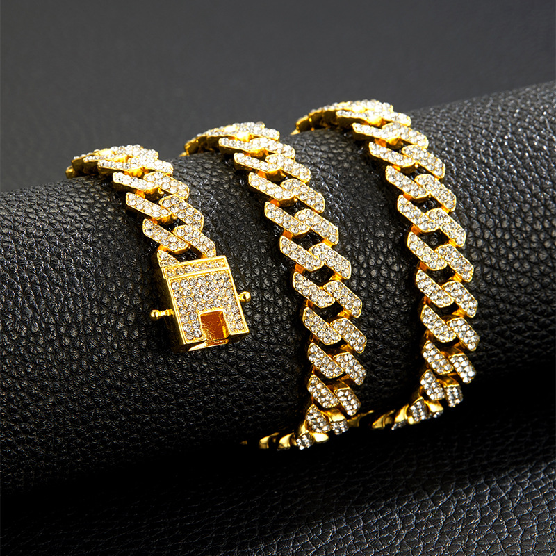 12MM Men's Punk Vintage Full Diamond Hip Hop Necklace