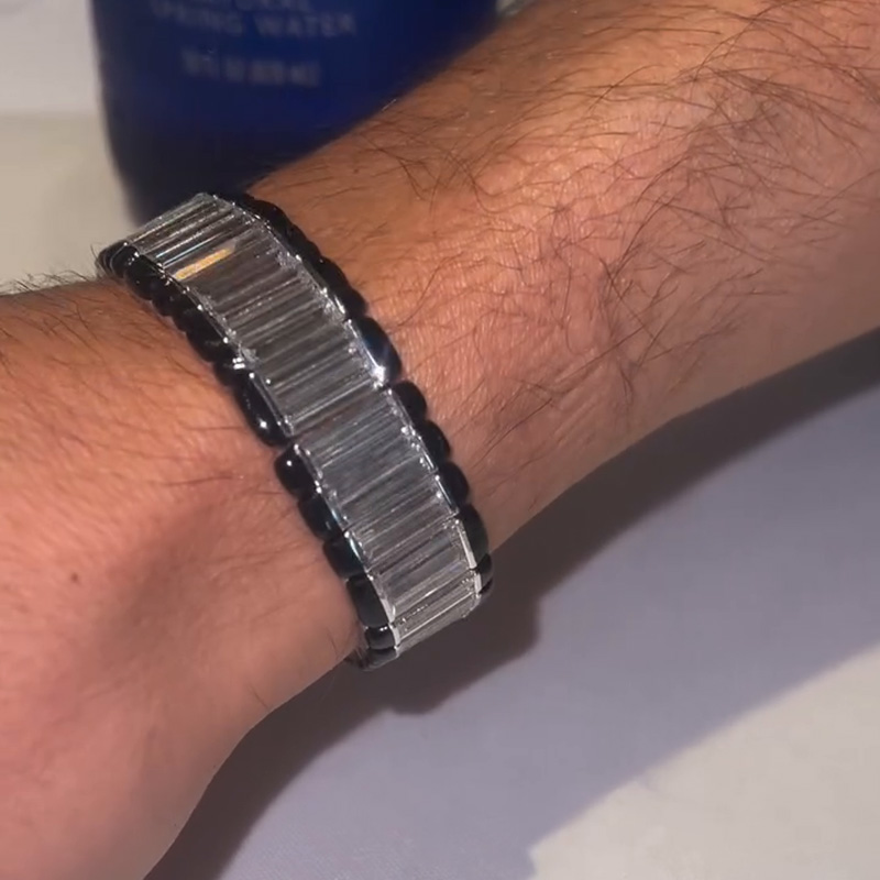 29ctw Baguette Cut White Sapphire Fashion Men's Bracelet