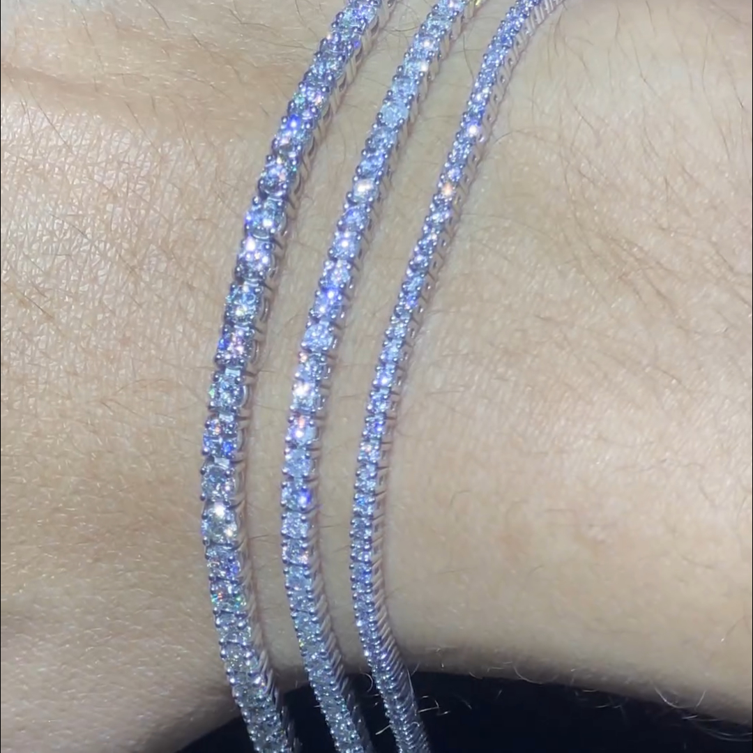 28ct Round Cut Diamond Handmade Sterling Silver Men's Bracelet