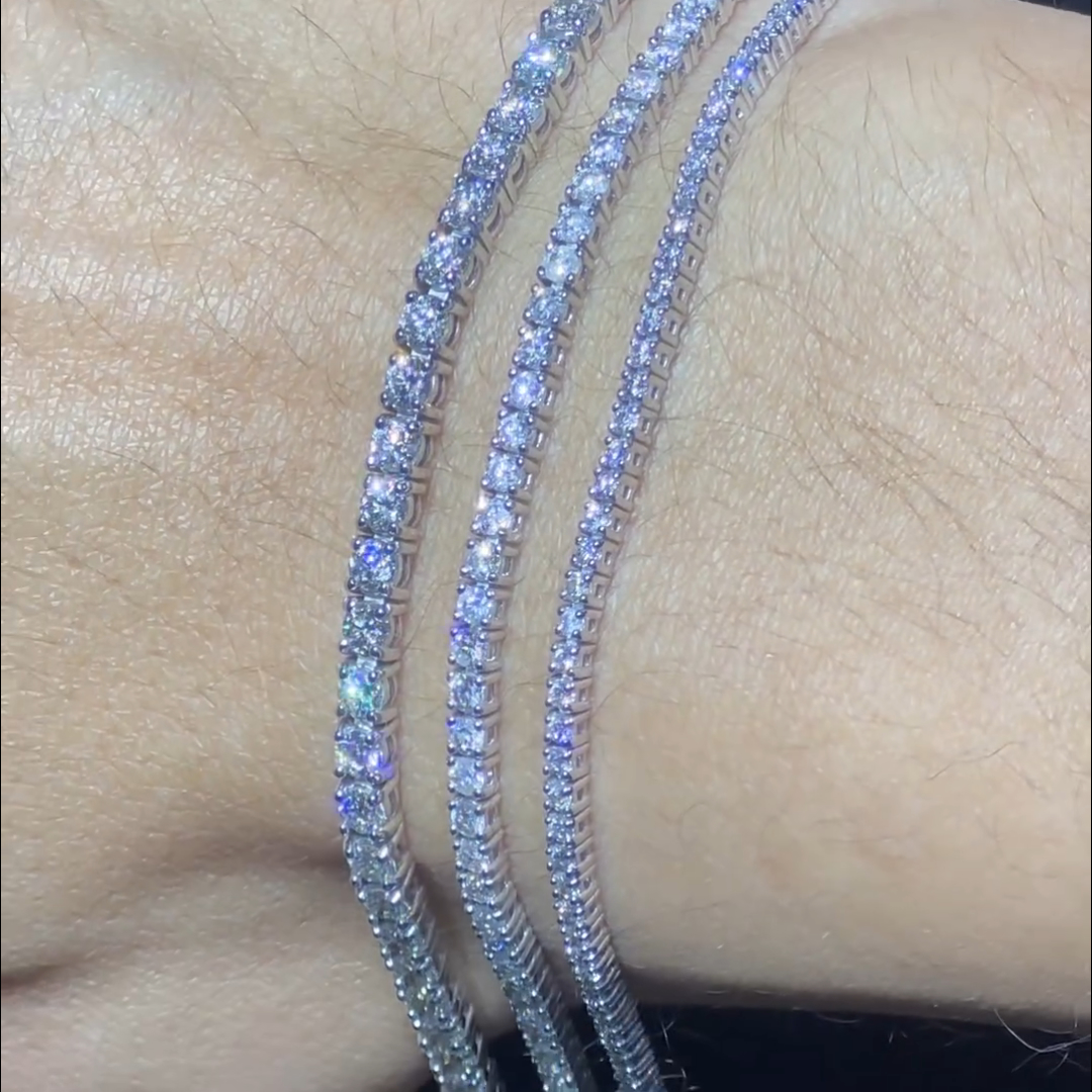 28ct Round Cut Diamond Handmade Sterling Silver Men's Bracelet