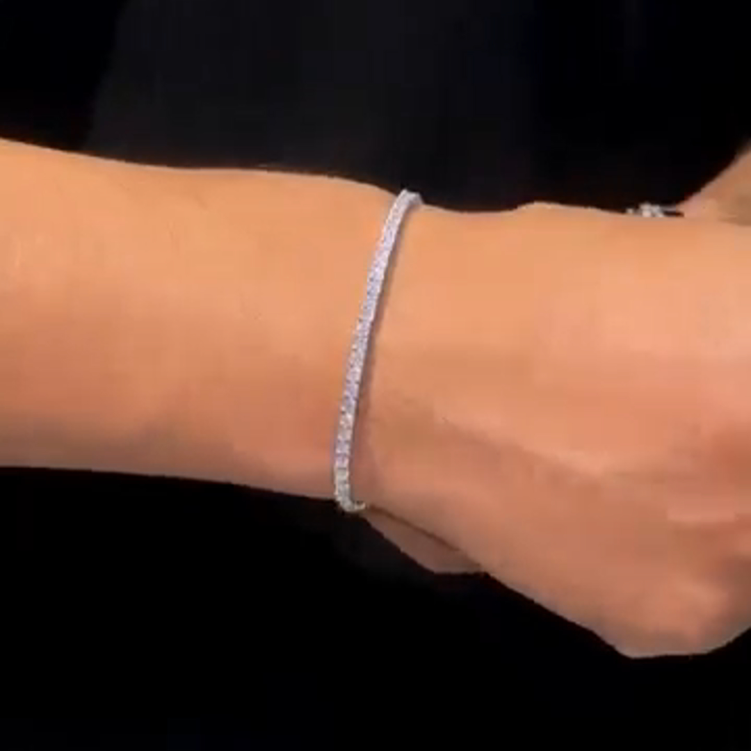 28ct Round Cut Diamond Handmade Sterling Silver Men's Bracelet