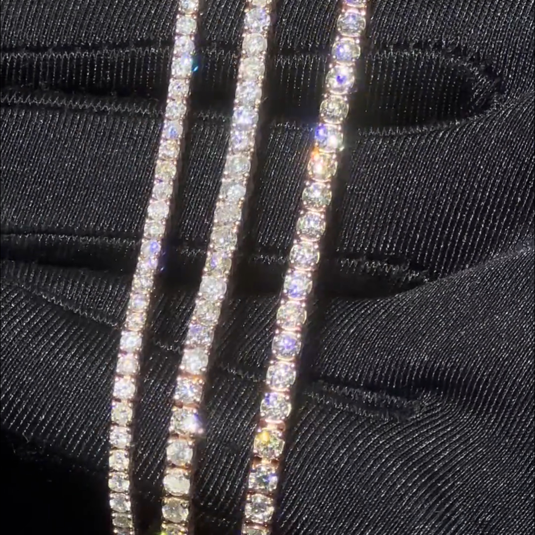 28ct Round Cut Diamond Handmade Sterling Silver Gold Plated Men's Bracelet