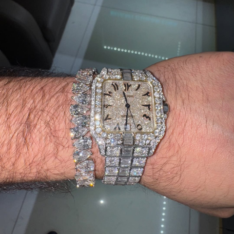 20ct Pear-cut Zircon Sterling Silver Handmade Bracelet