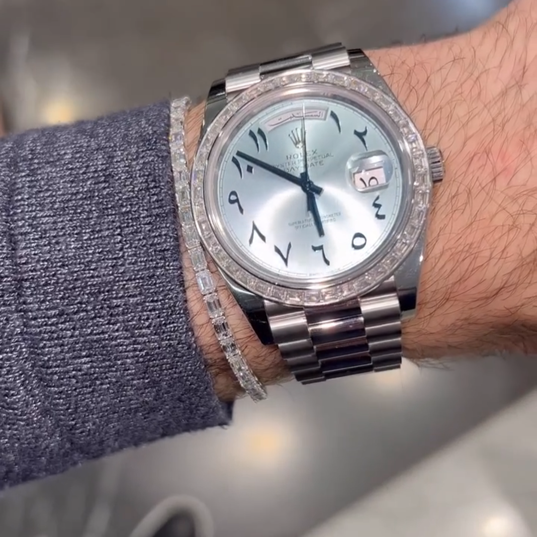 15ct Emerald-cut Diamond Sterling Silver Handmade Bracelet