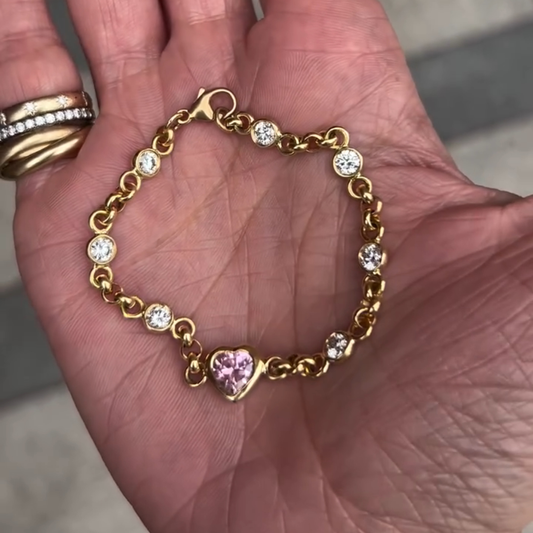 5ct Mixed-cut Sterling Silver Colored Gemstone Handmade Luxury Bracelet