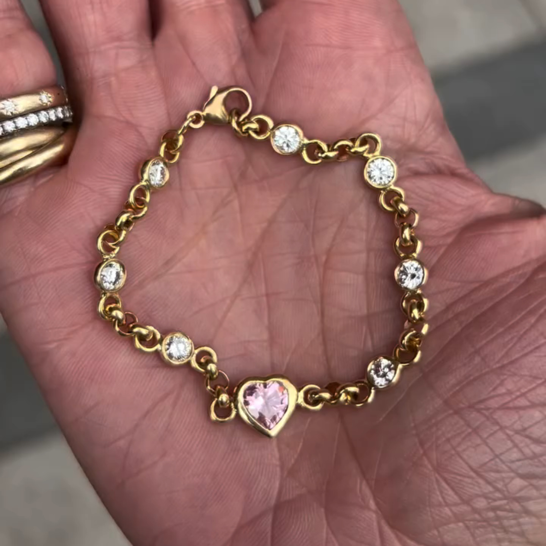 5ct Mixed-cut Sterling Silver Colored Gemstone Handmade Luxury Bracelet